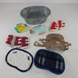 Vintage Breyer Toy Horse Accessories Set Saddle Blankets Trough Fly Mask